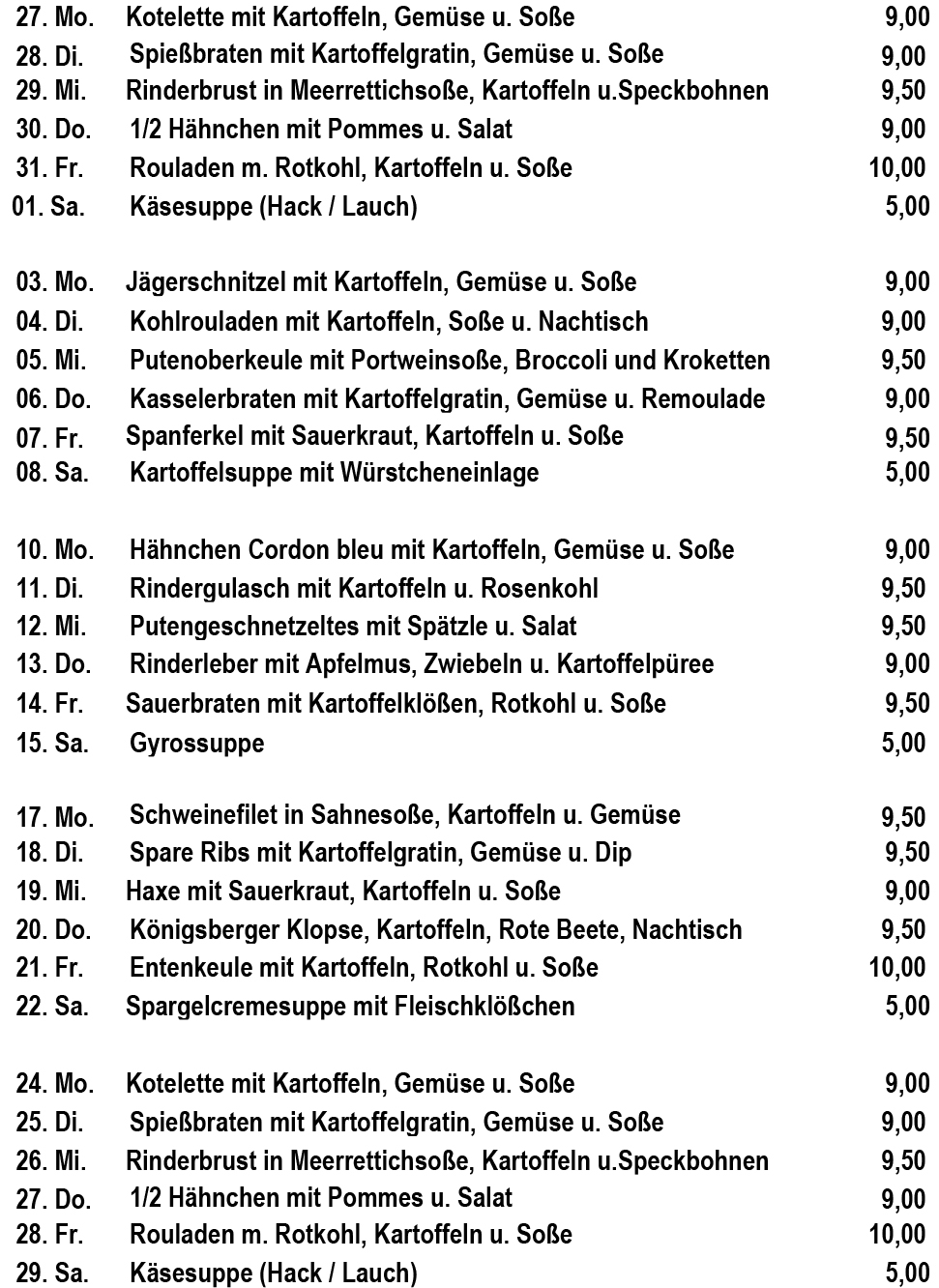 Mittagstisch